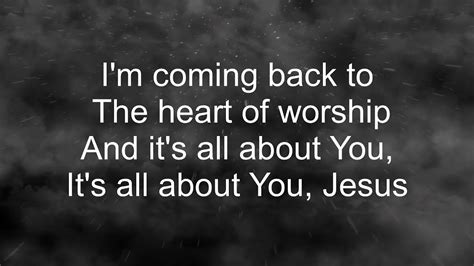 heart of worship by matt redman lyrics|Matt Redman – The Heart of Worship (feat. Martin Smith) Lyrics.